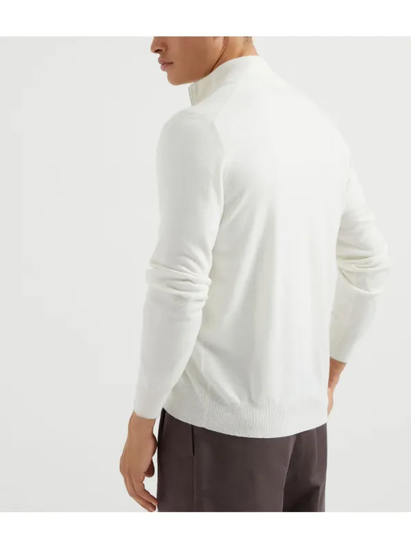 Brunello Cucinelli ジップアップ カーディガン | ホワイト | FARFETCH JP