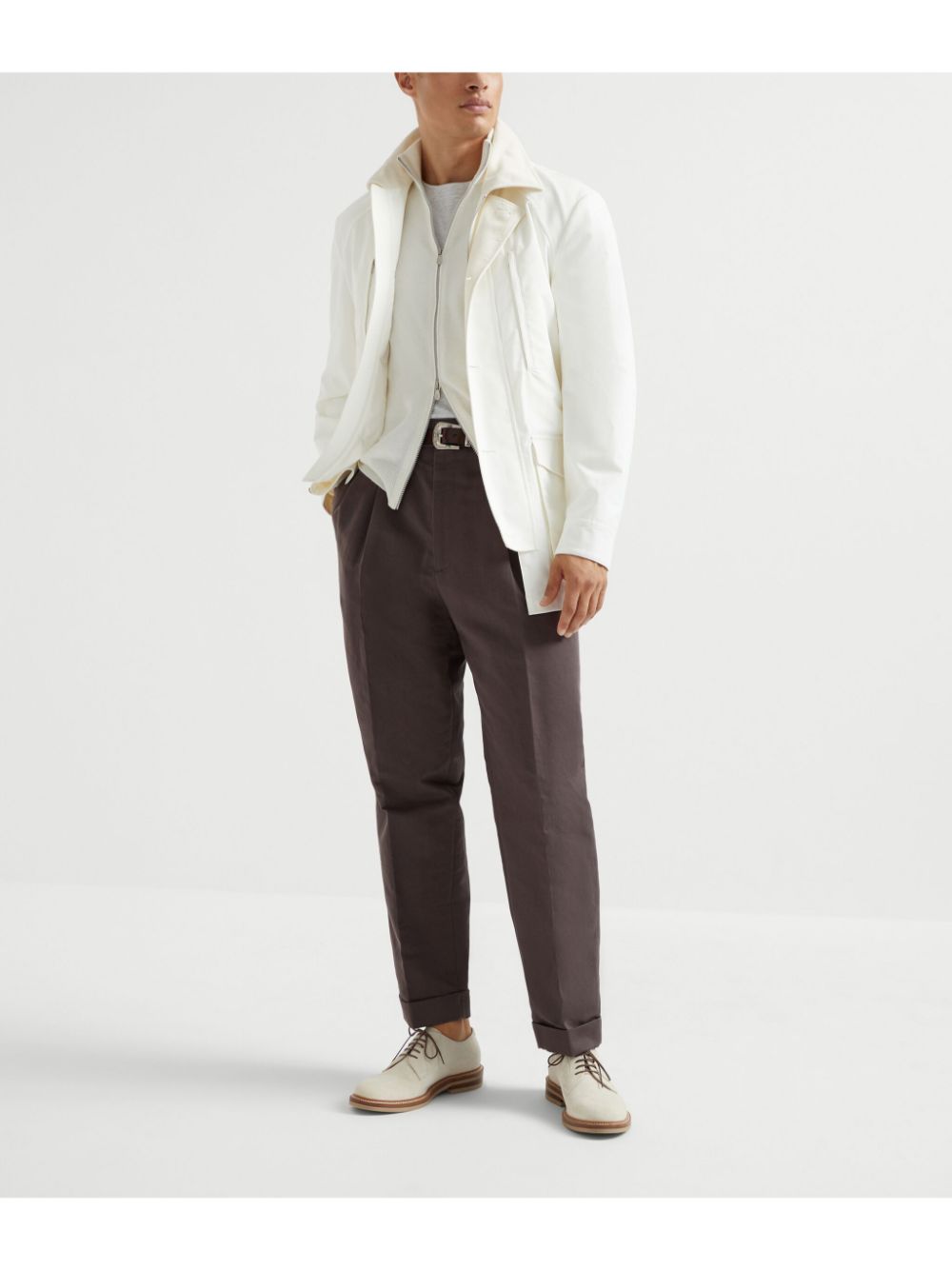 Brunello Cucinelli zip-up cardigan - White