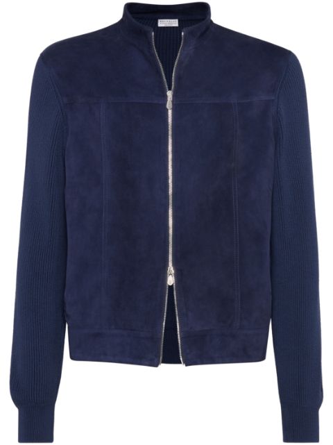 Brunello Cucinelli suede bomber jacket