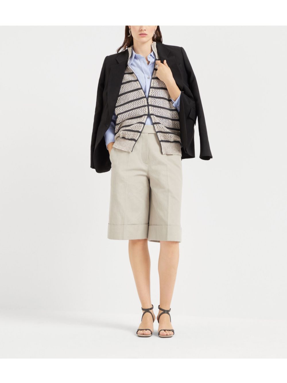 Brunello Cucinelli striped cardigan - Neutrals