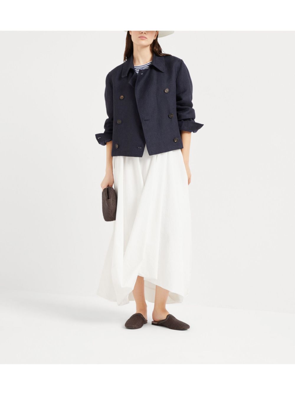 Brunello Cucinelli rok met afwerking - Wit