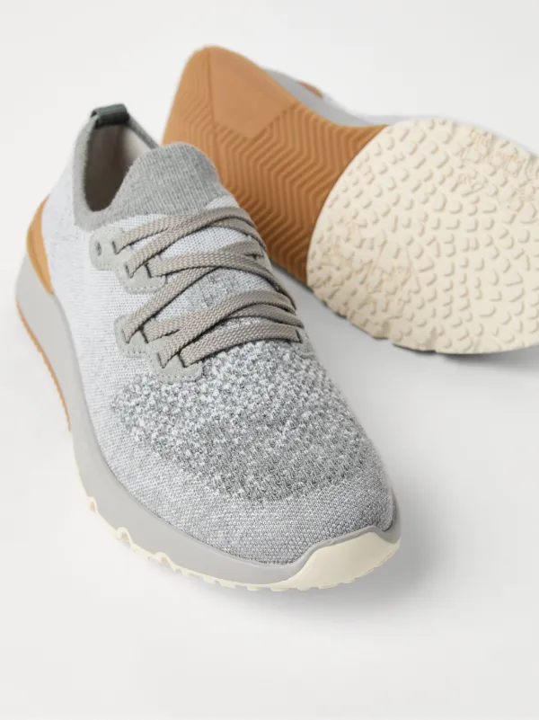 Brunello Cucinelli Knitted Sneakers | Grey | FARFETCH NO