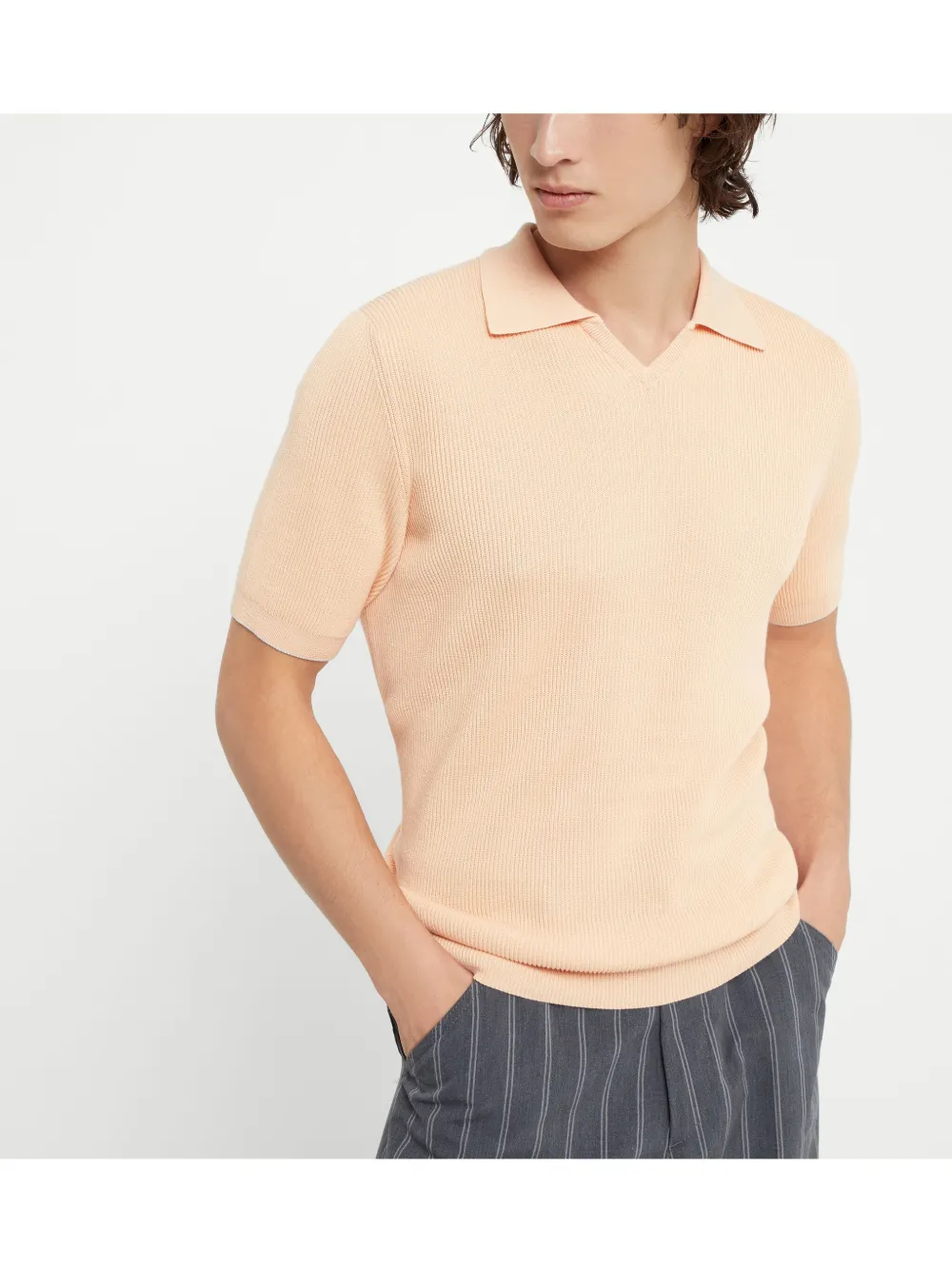 Brunello Cucinelli Gebreid poloshirt Beige