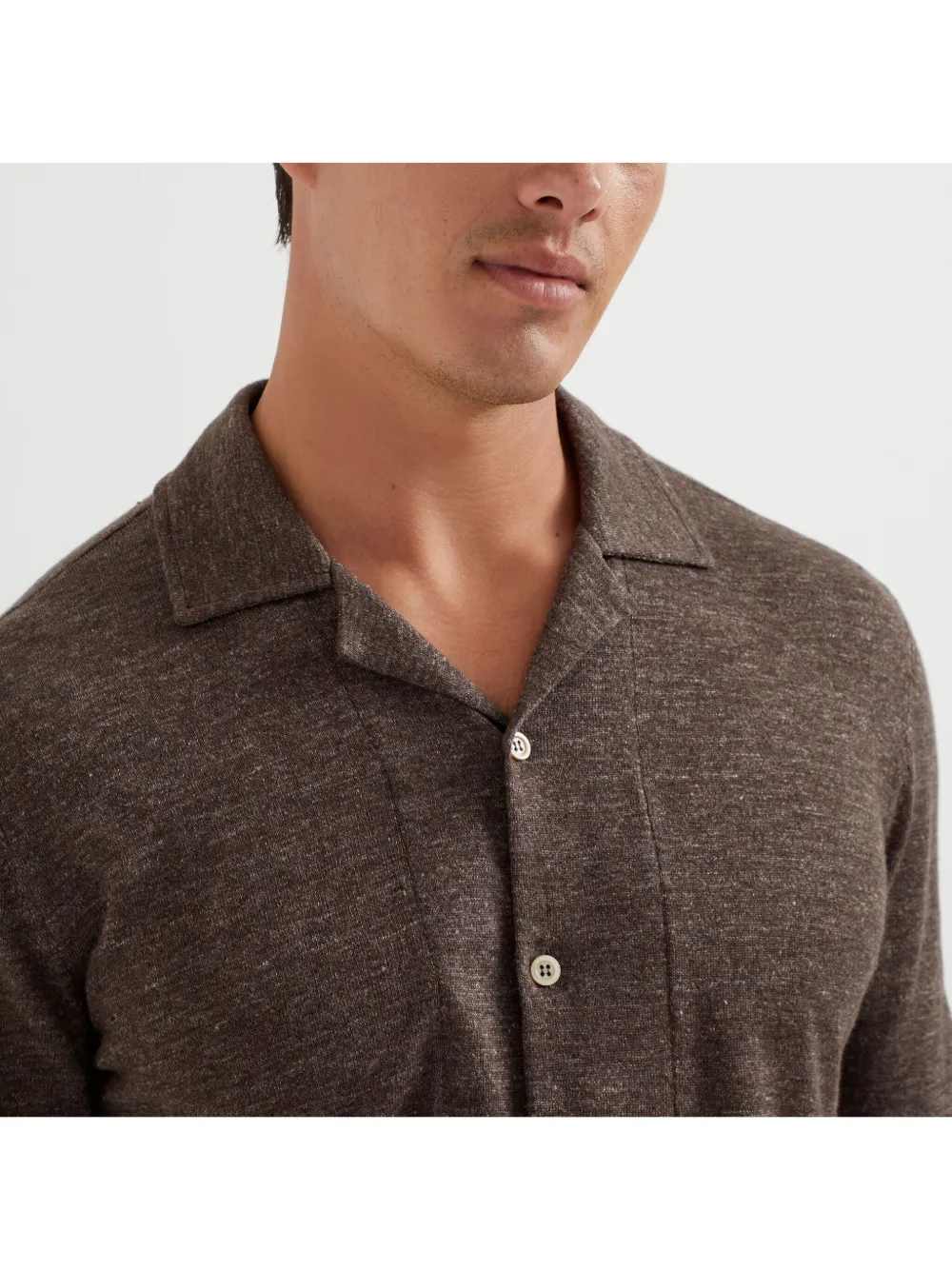 Brunello Cucinelli Gebreid overhemd Bruin