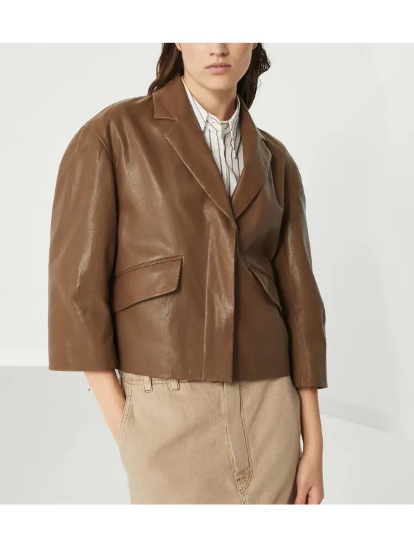 Brunello Cucinelli レザージャケット | ブラウン | FARFETCH JP