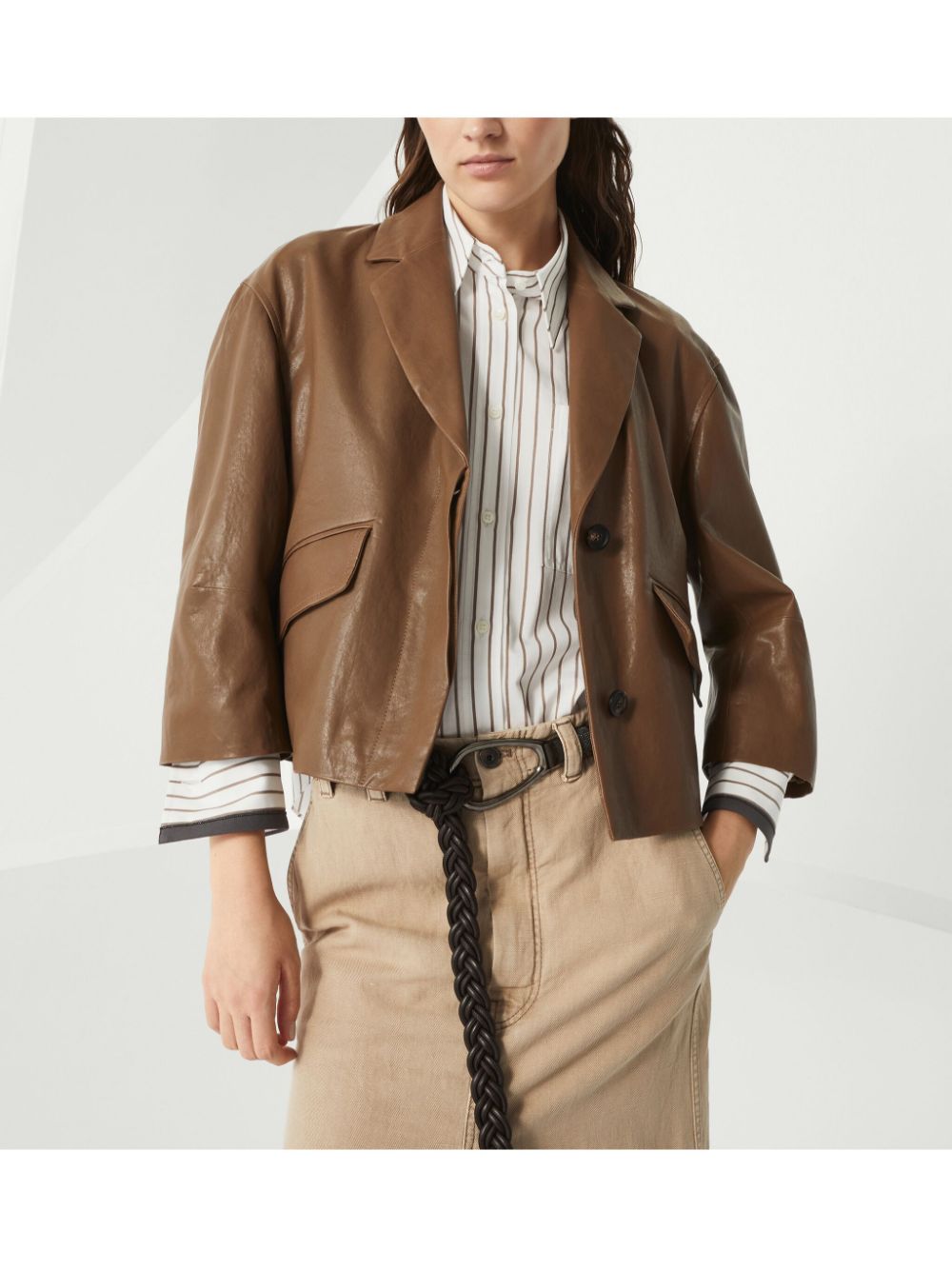 Discounted online shopping Brunello Cucinelli leather jacket Women