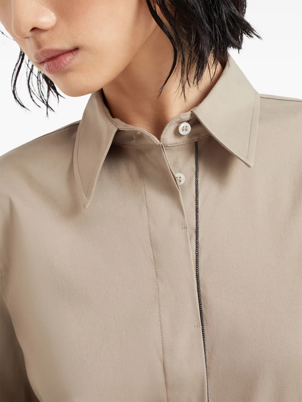 Brunello Cucinelli Popeline overhemd Beige