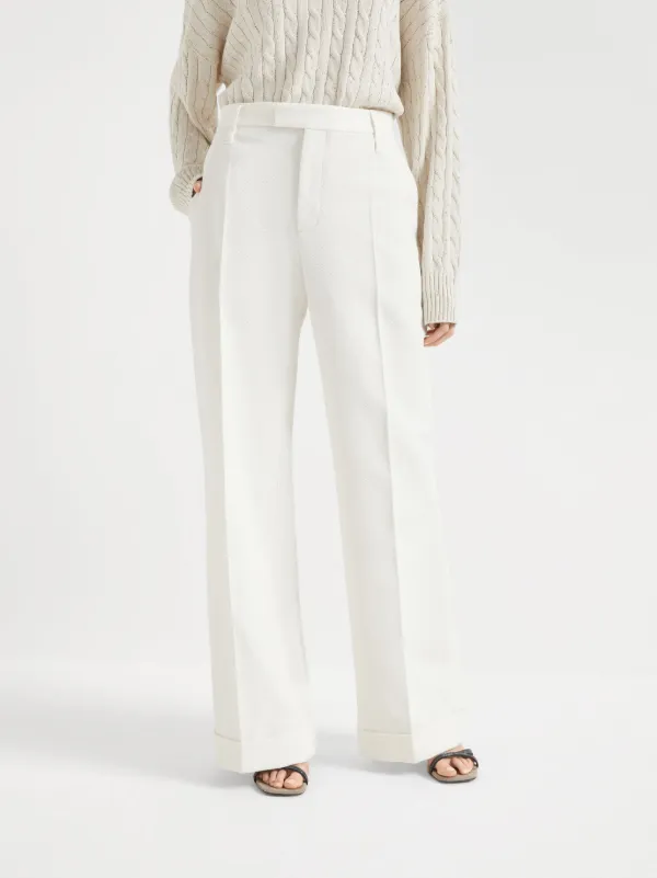 ブルネロ・クチネリゆったりフレアパンツ Brunello Cucinelli フレアパンツ | ホワイト | FARFETCH JP