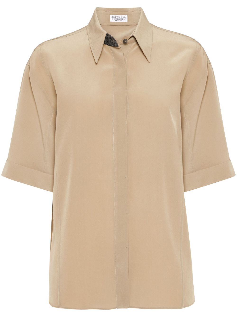 Brunello Cucinelli crêpe de chine shirt - Brown