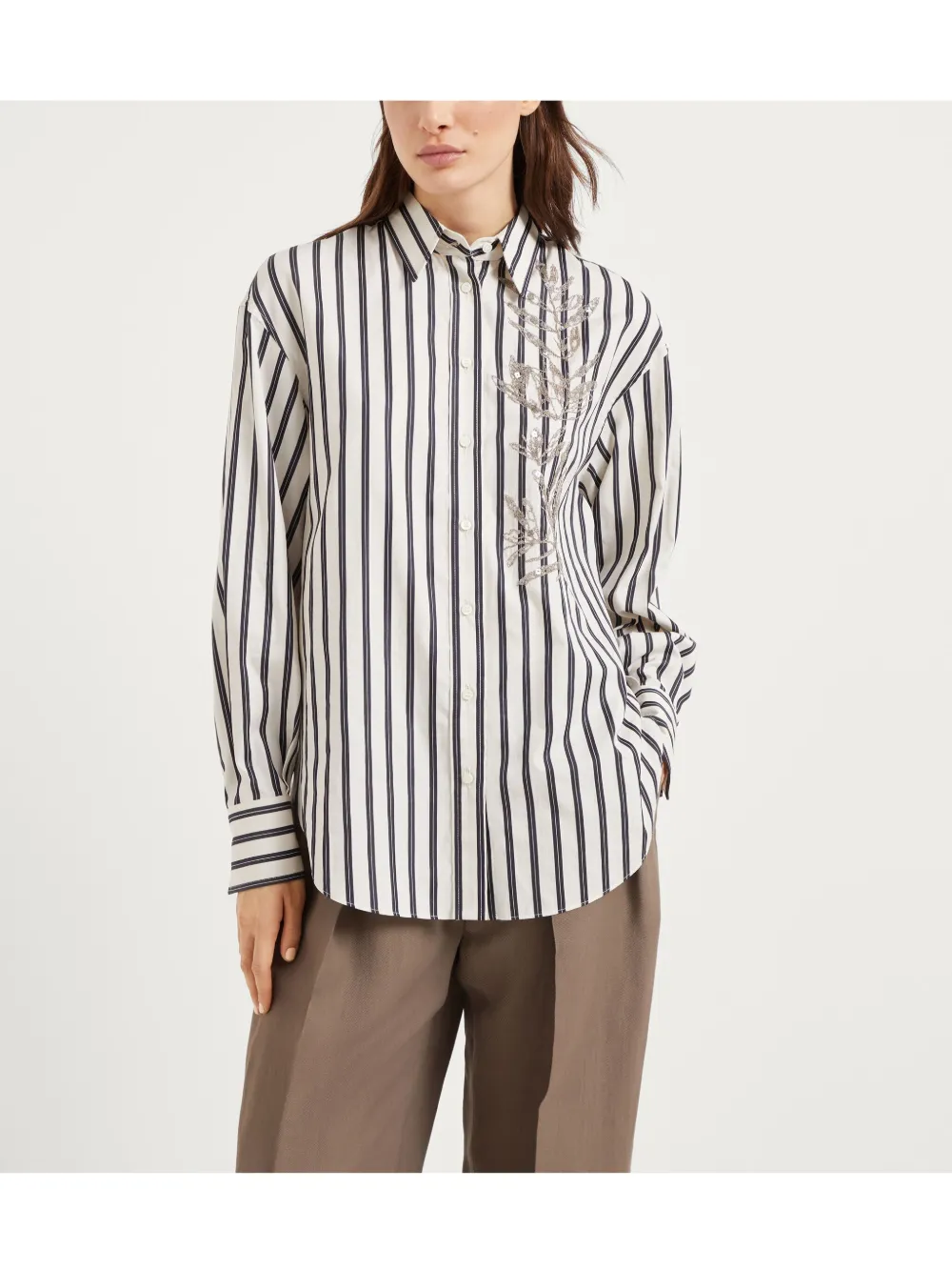 Brunello Cucinelli Flora blouse met borduurwerk Wit