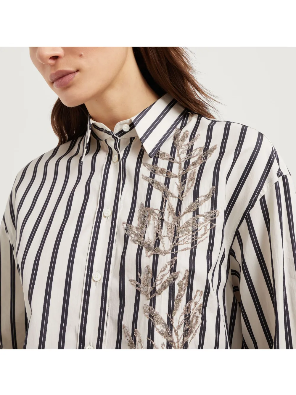 Brunello Cucinelli Flora blouse met borduurwerk Wit