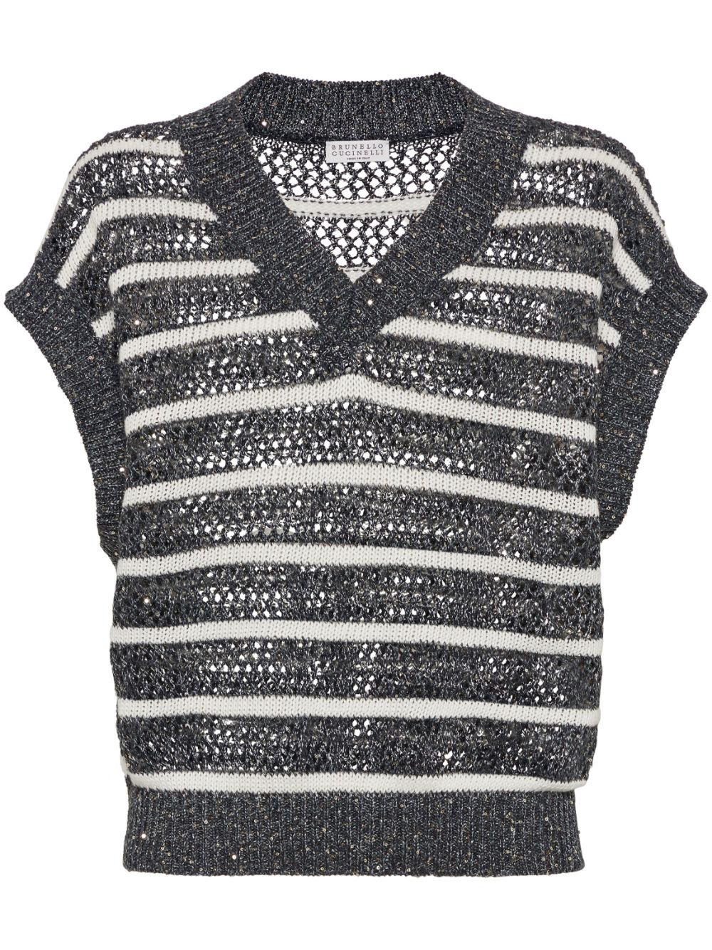 Brunello Cucinelli sequin-embellished vest - Grey