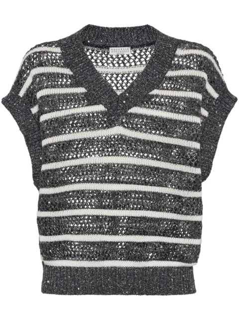 Brunello Cucinelli sequin-embellished top