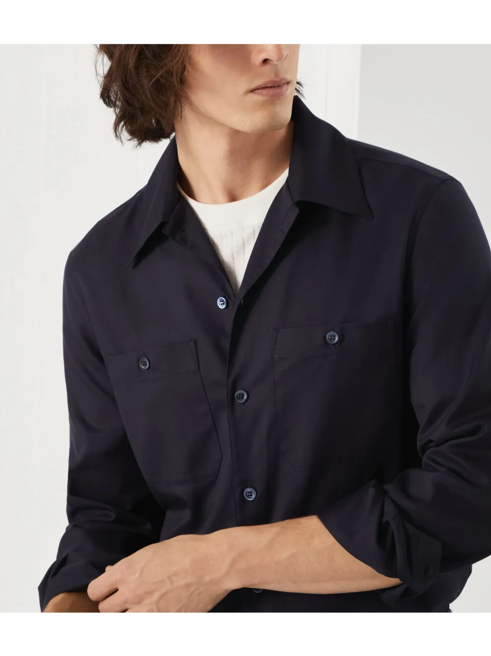 Brunello Cucinelli Katoenen overhemd Blauw