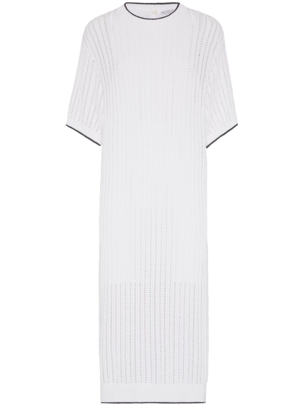 Brunello Cucinelli Monili-embellished knitted dress - White