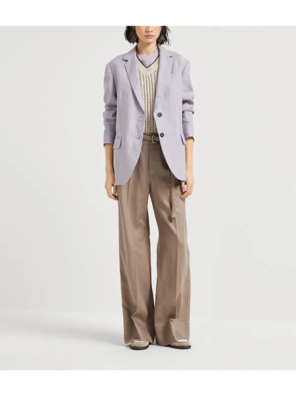 Brunello Cucinelli Gabardine Blazer | Purple | FARFETCH
