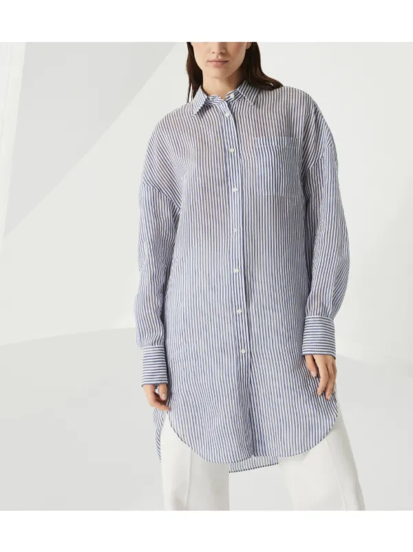 ワンピース BRUNELLO CUCINELLI Camicia con dettaglio catena di monili Brunello Cucinelli Camicia Gessata Con Catena Monili