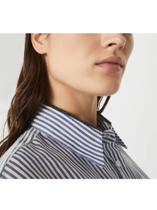 ワンピース BRUNELLO CUCINELLI Camicia con dettaglio catena di monili Brunello Cucinelli Camicia Gessata Con Catena Monili