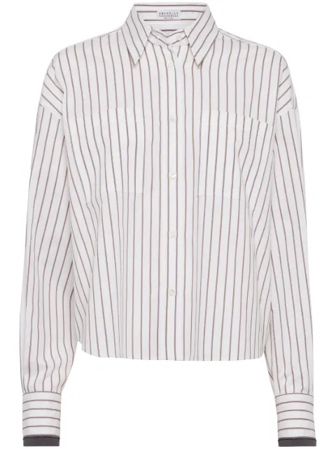 Brunello Cucinelli camisa con detalle de ribete Monili