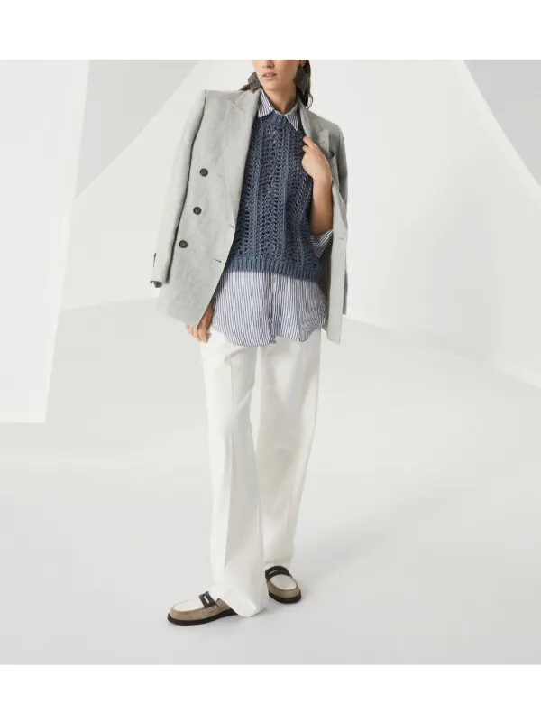 ✨️シルク混合/極美品✨️BRUNELLO CUCINELLI セットアップ M ブルネロクチネリ【シルク混 極美品】スーツ セットアップ M位