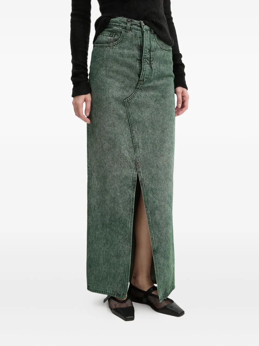MM6 Maison Margiela アシッドウォッシュ スカート - グリーン MM6 Maison Margiela アシッドウォッシュ スカート - グリーン