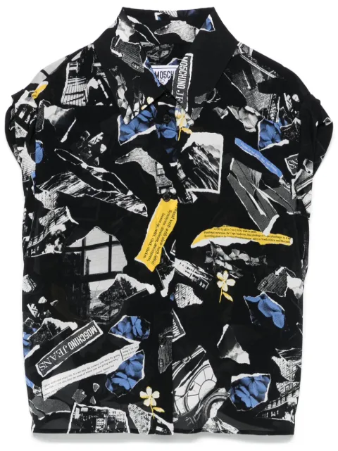 MOSCHINO JEANS patchwork-print shirt