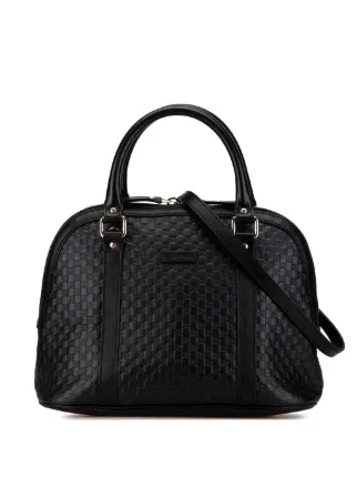 Gucci Pre Owned 2016 2024 MittelgroBe Microguccissima Dome Satchel Tasche Schwarz FARFETCH AT