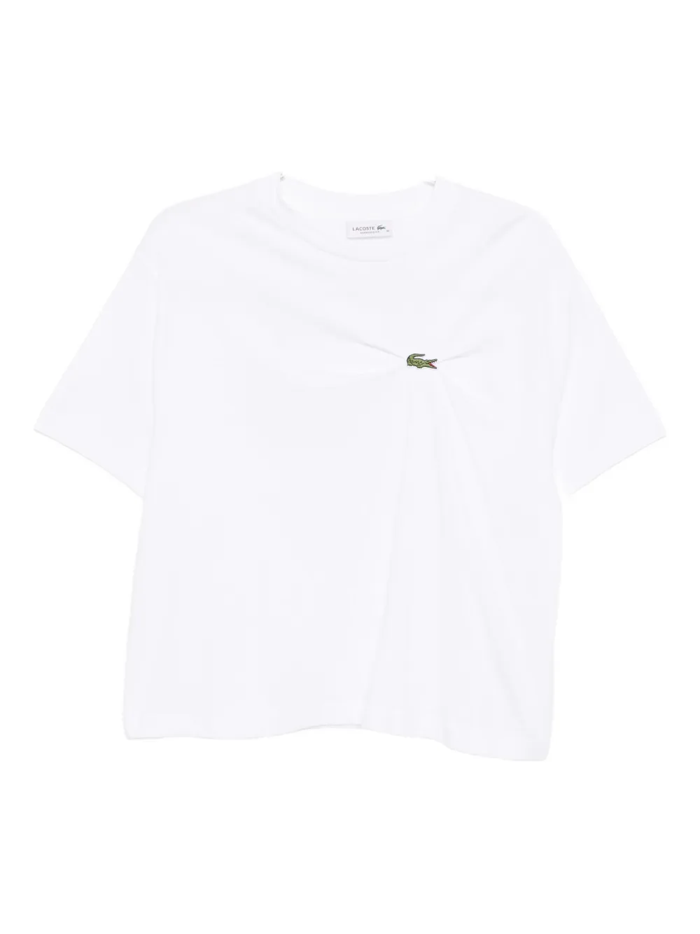 Lacoste Oversized gedrapeerd T-shirt Wit