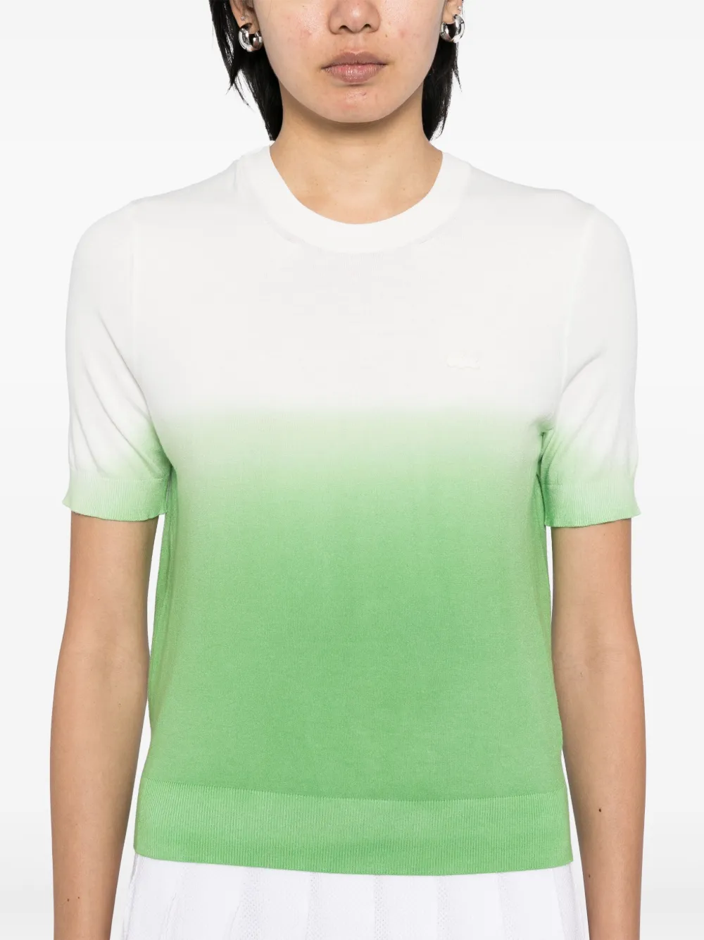 Shop Lacoste Ombre-effect Short-sleeves Top In Green
