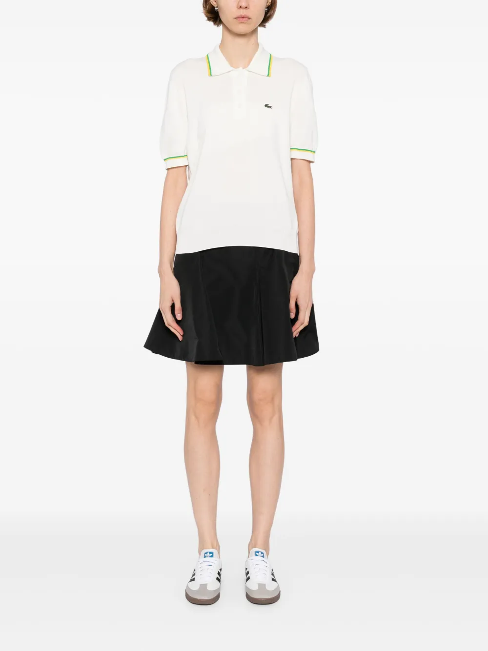 Lacoste Cropped 3D Seamless Stretch polo shirt - Wit