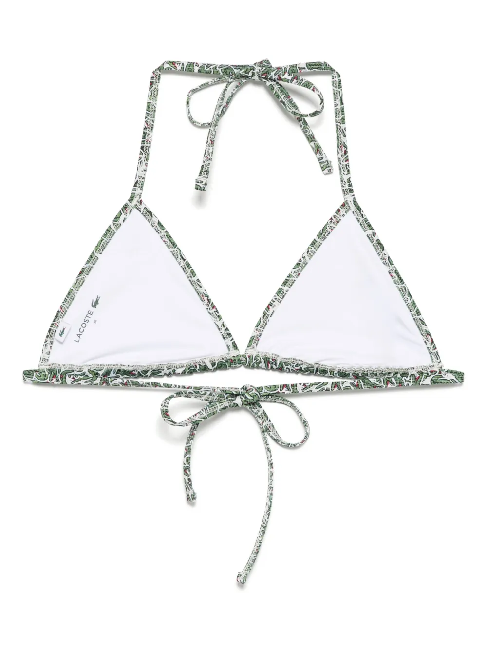 LACOSTE MONOGRAM-PRINT BIKINI TOP