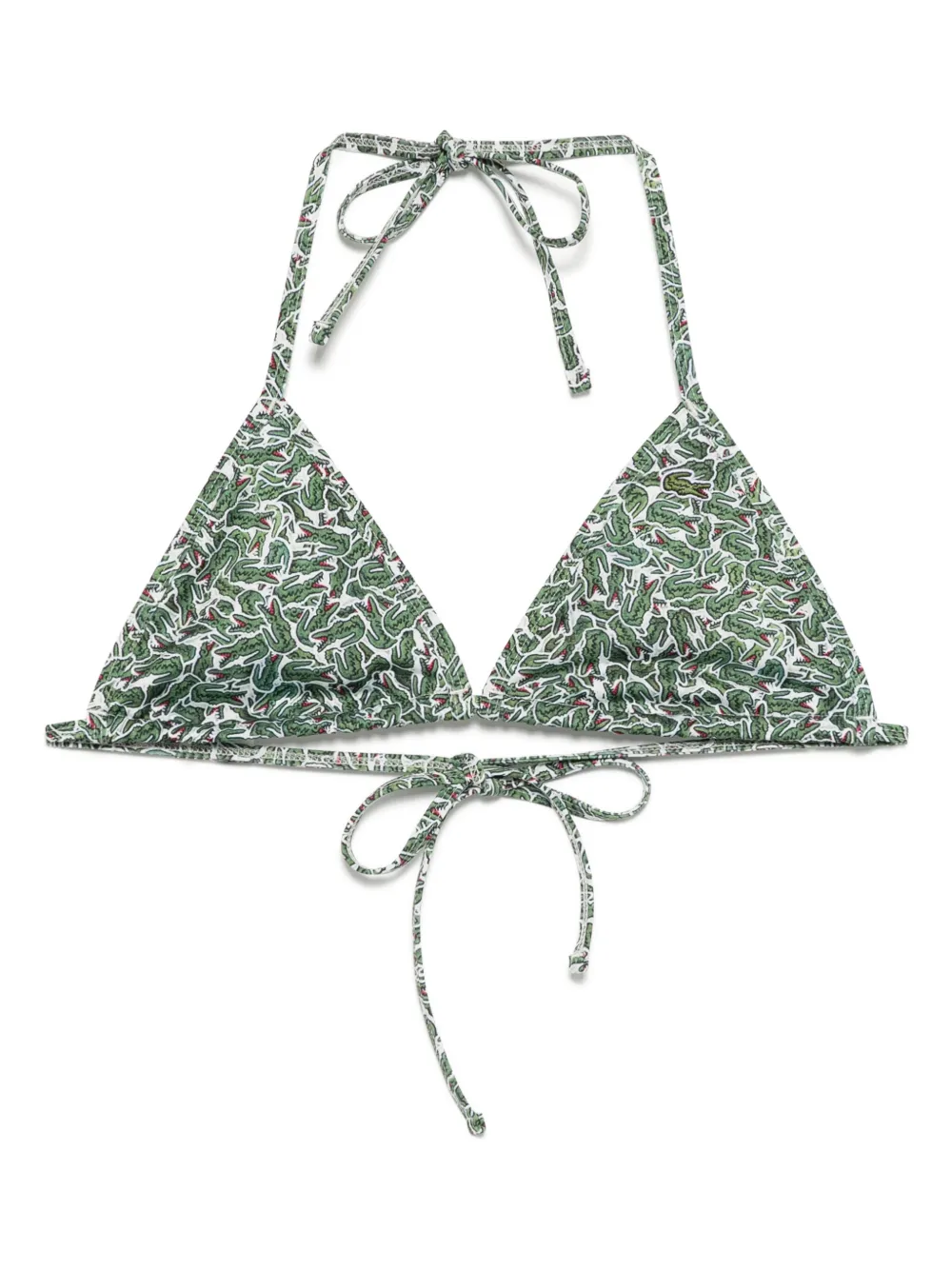 LACOSTE MONOGRAM-PRINT BIKINI TOP
