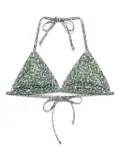 Lacoste monogram-print bikini top - Green