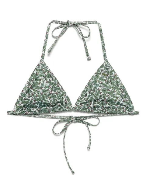 Lacoste monogram-print bikini top