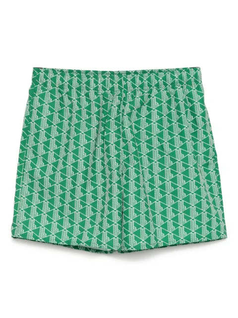 Lacoste mid-length monogram swim trunks
