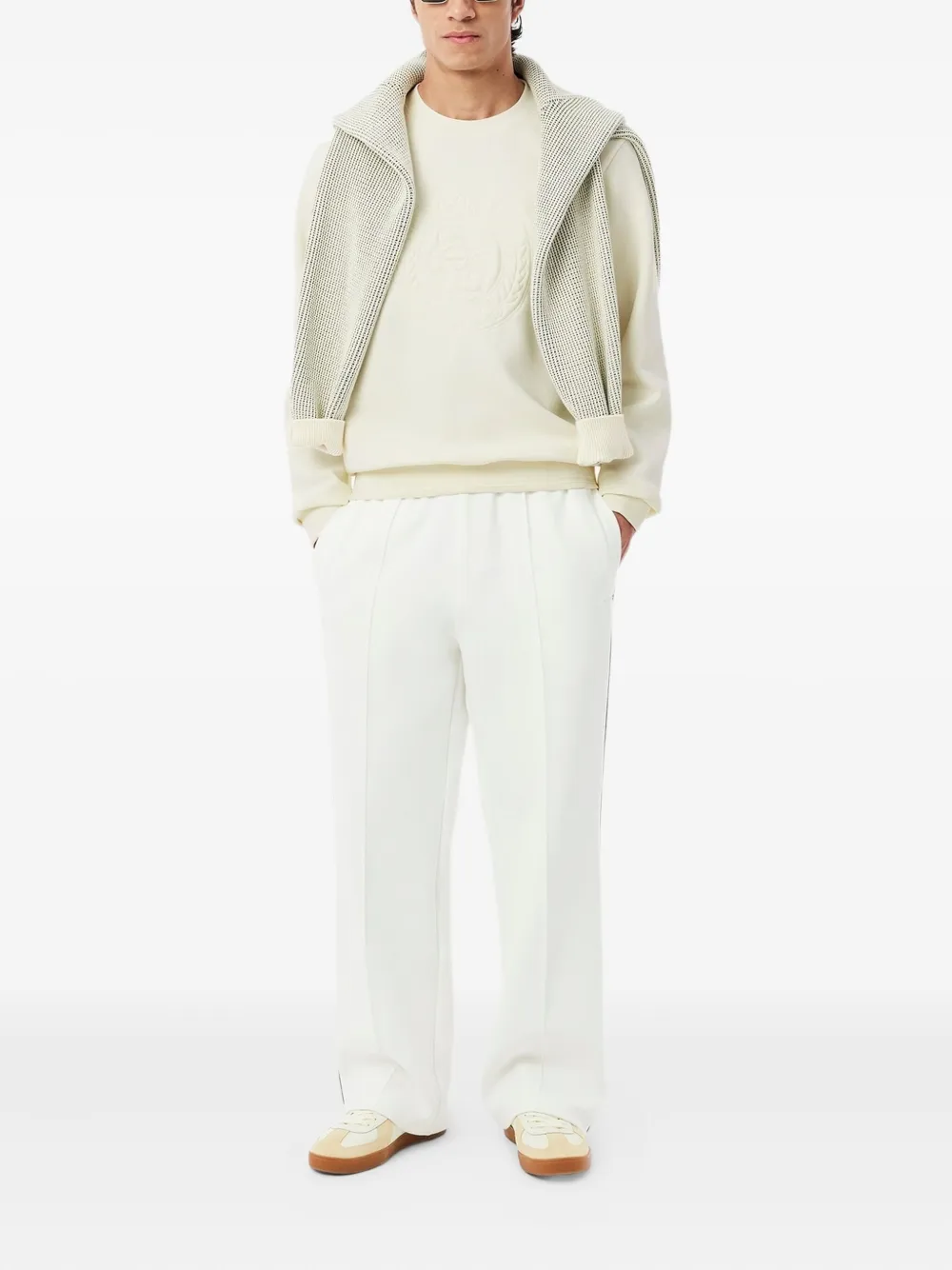 Lacoste logo-debossed sweatshirt - Beige