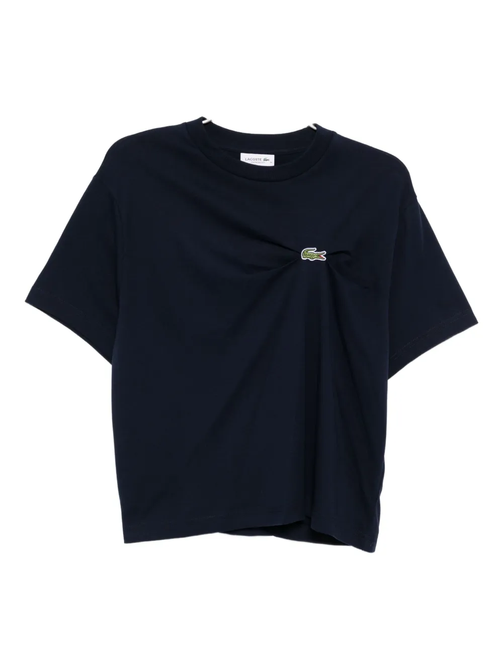 Lacoste Oversized gedrapeerd T-shirt Blauw