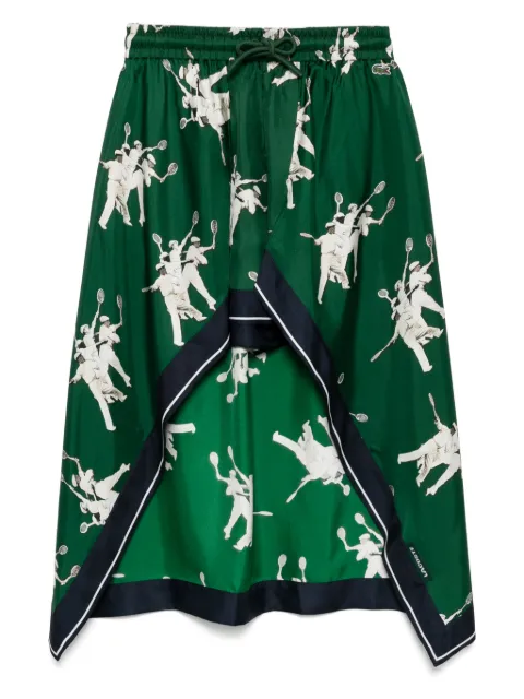 Lacoste lightweight silk printed shorts