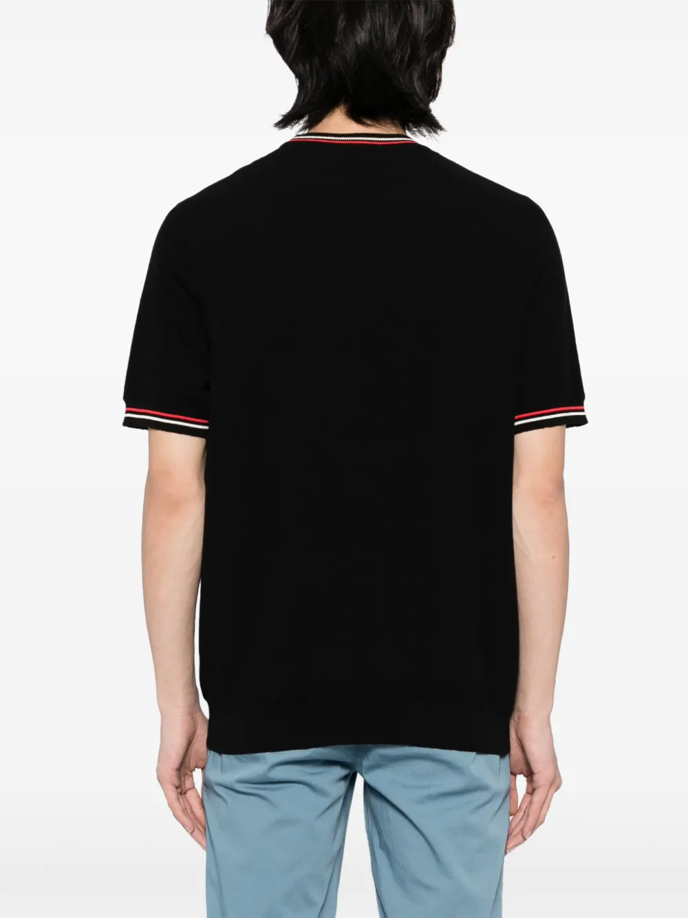 Lacoste Gestreept T-shirt Zwart