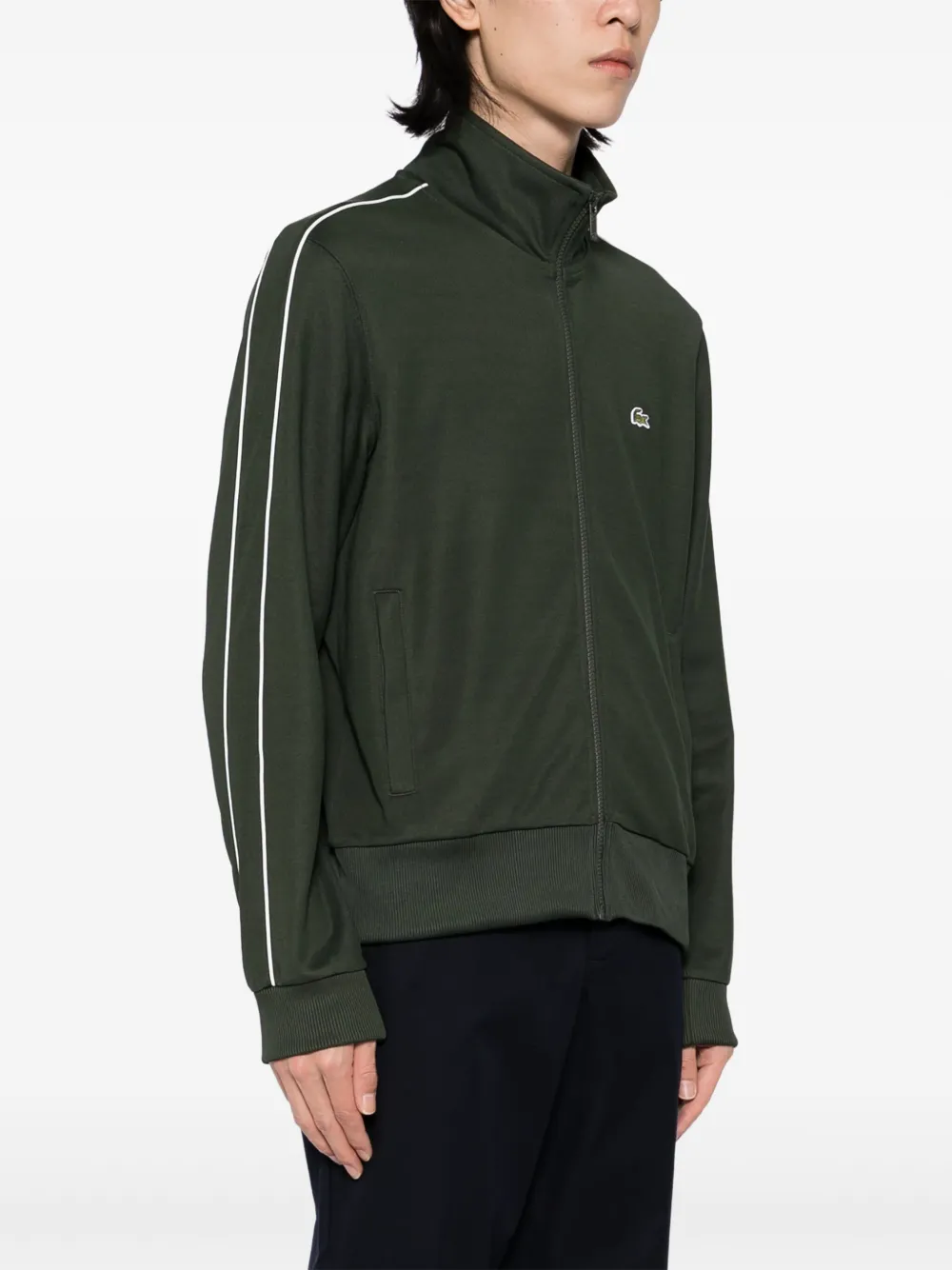 Lacoste Paris piqué trainingsjack met rits Groen
