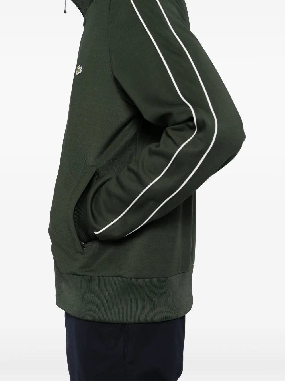 Lacoste Paris piqué trainingsjack met rits Groen