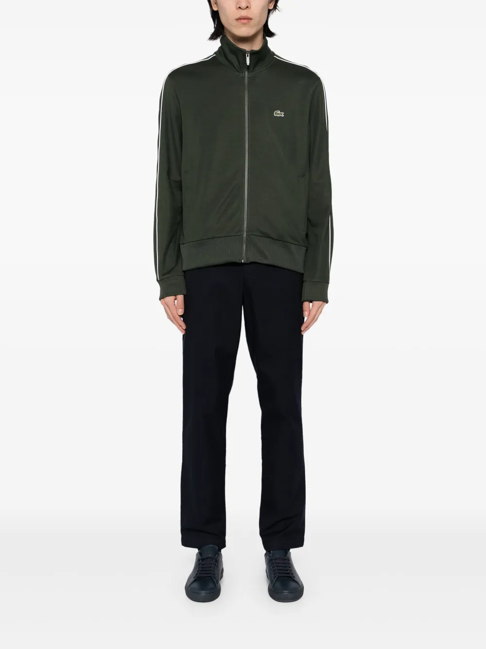 Lacoste Paris piqué trainingsjack met rits Groen