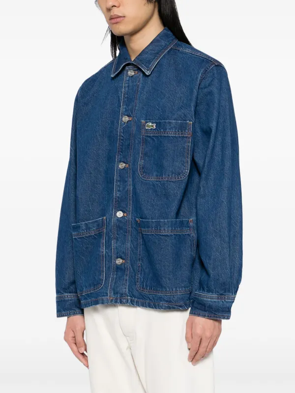 Lacoste Surchemise En Jean Bleu FARFETCH TN