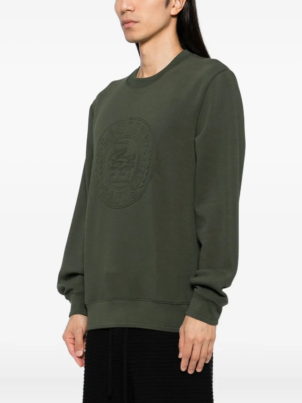 Lacoste Sweater met logo-reliëf Groen