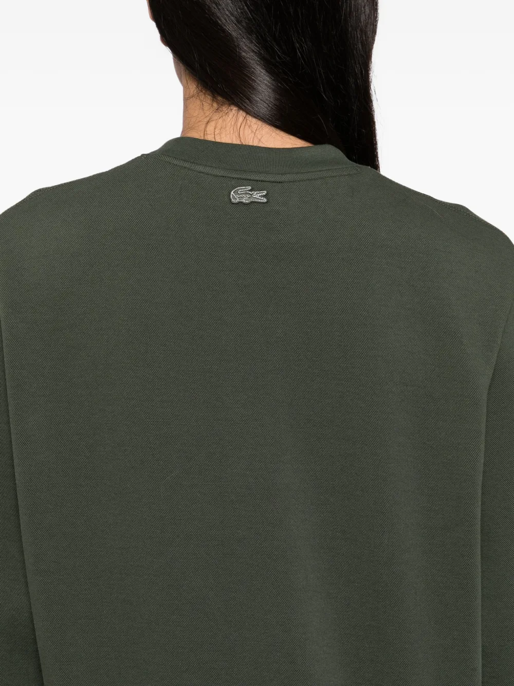 Lacoste Sweater met logo-reliëf Groen