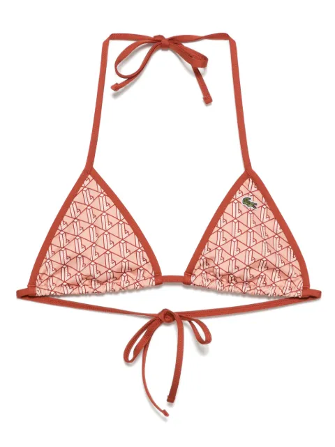 Lacoste monogram-print bikini top