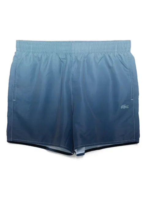 Lacoste logo-appliqué gradient swim shorts