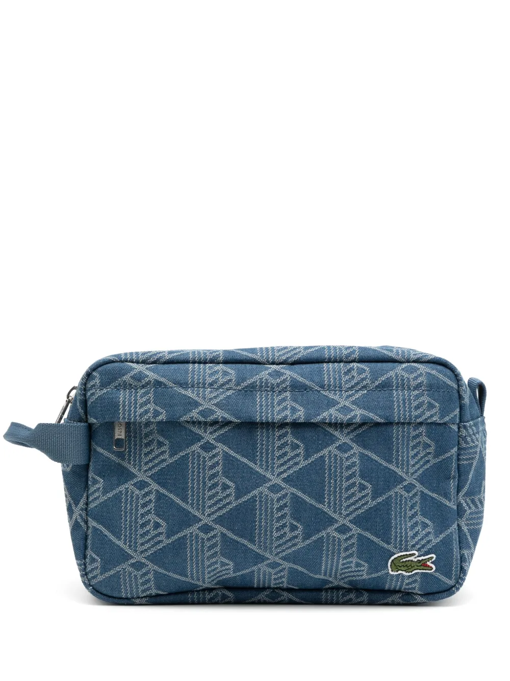 jacquard-motif wash bag