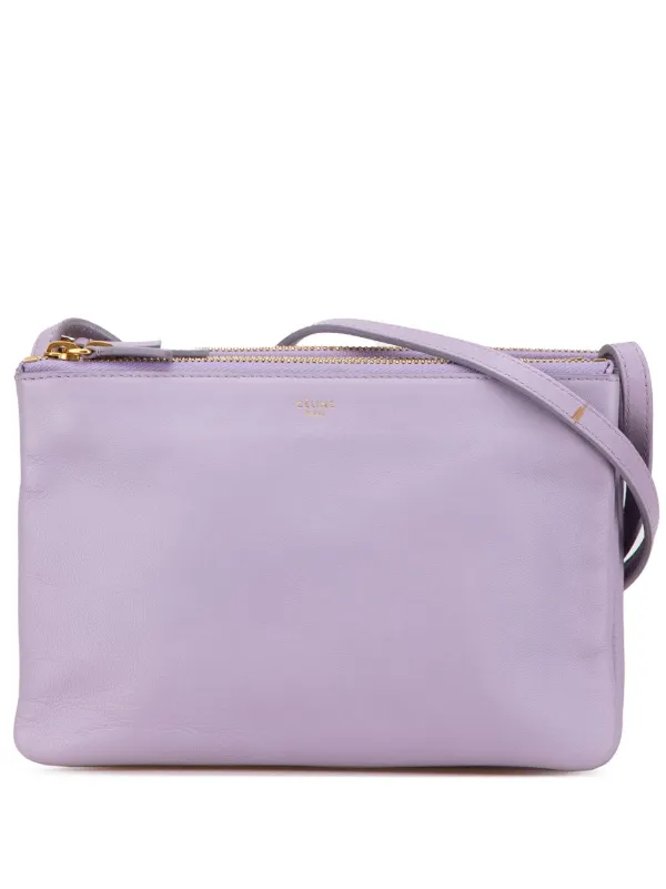 Celine Pre Owned 2014 Small Leather Trio Crossbody Bag Purple FARFETCH CA