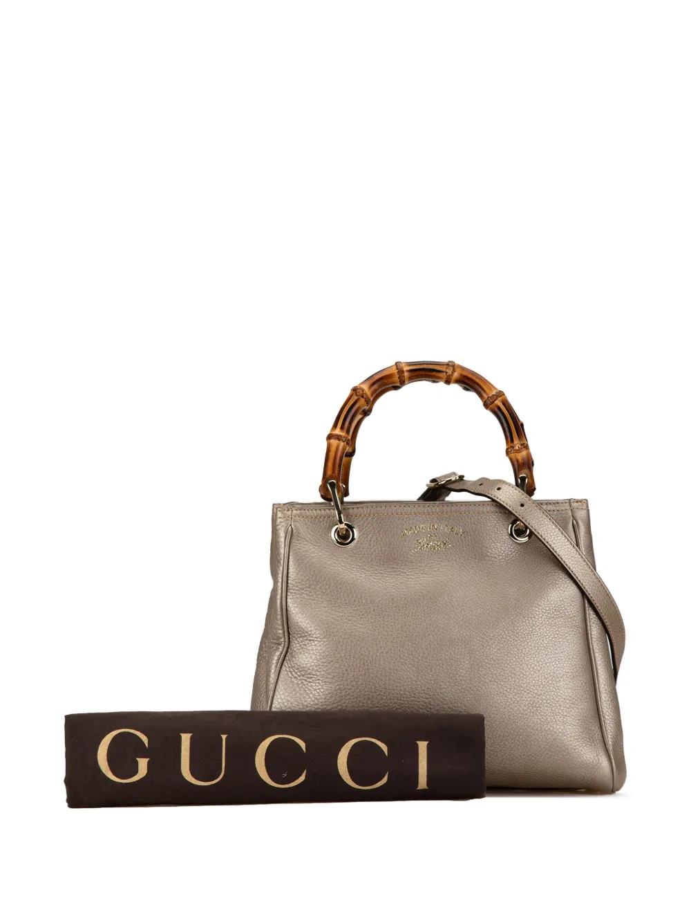 Gucci Pre-Owned 2000-2015 Small Leather Bamboo Shopper satchel - Bruin